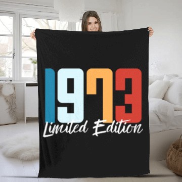 Discover 50 Years Vintage 1973 Retro 50th Birthday Fleece Blankets