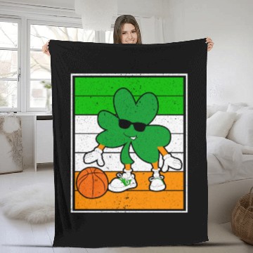 Discover Basketball Player St. Patrick's Day Irish Pride Fleece Blankets