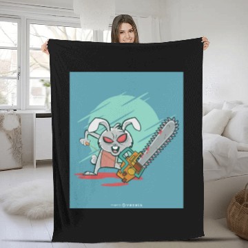 Discover Angry rabbit chainsaw Angry rabbit chainsaw inspir Fleece Blankets