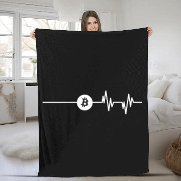 Discover Bitcoin Cryptocurrency Bitcoin BTC Fleece Blankets