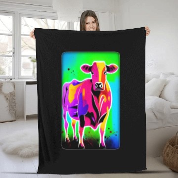 Discover Abstract Cattle, digital painting Fleece Blankets