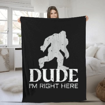 Discover Bruh I'm Right Here Yeti Bigfoot Sasquatch Fleece Blankets