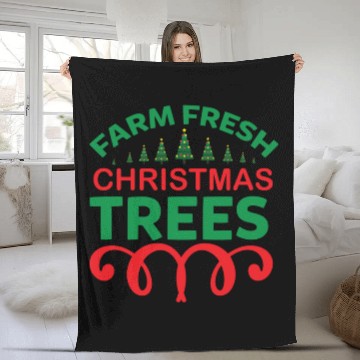 Discover Farm fresh christmas trees Fleece Blankets