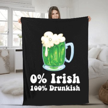 Discover 0 Irish Funny St Patricks Day Day Drinking Bar Fleece Blankets