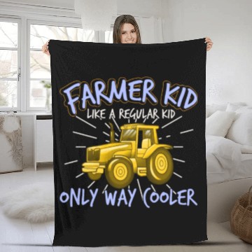 Discover Farmer Kid Funny Boys Tractor Farmer Fleece Blankets