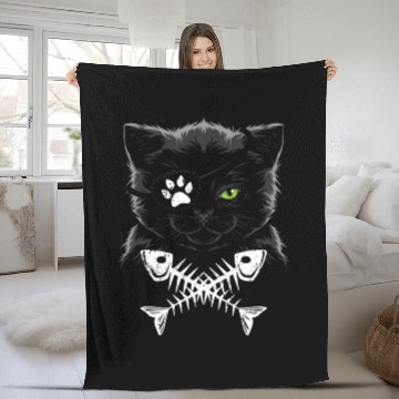 Discover Pirate cat Fleece Blankets