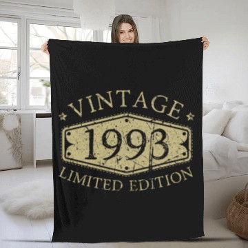 Discover 30 Years Vintage 1993 Retro 30th Birthday Fleece Blankets