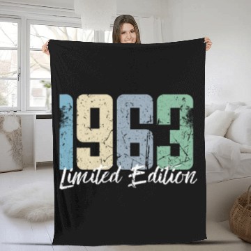 Discover 60 Years Vintage 1963 Retro 60th Birthday Fleece Blankets