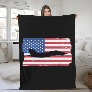 Discover F-14 Tomcat Fighter Jet American Flag F14 Tomcat Fleece Blankets