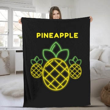 Discover Funny Fruits Pineapple Fleece Blankets
