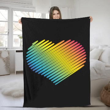 Discover Rainbow Heart (Love / Scribble / PNG) Fleece Blankets