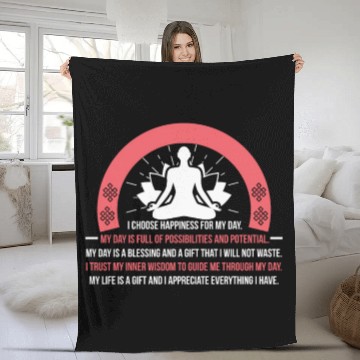 Discover Positive Affirmation Daily Motivation Buddha Mantr Fleece Blankets