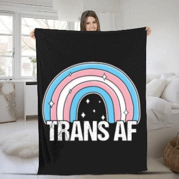 Discover Trans AF Transsexual Transgender Pride Flag Rainbo Fleece Blankets