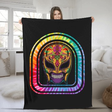 Discover Dia De Los Muertos Fleece Blankets, Lucha Libre El Santo