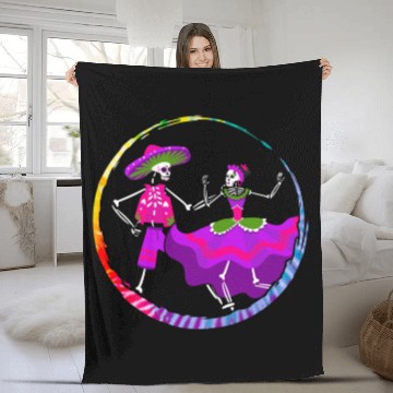 Discover Dia De Los Muertos Fleece Blankets, Ballet Folklorico Sugar
