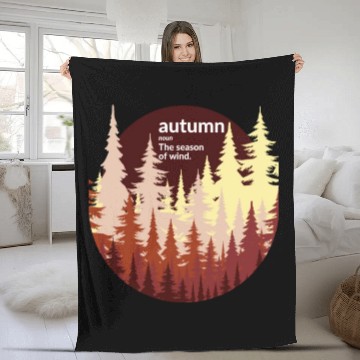 Discover Autumn Forest Sun Fleece Blankets