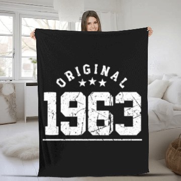 Discover 60 Years Vintage 1963 Retro 60th Birthday Fleece Blankets