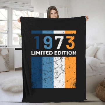 Discover 50 Years Vintage 1973 Retro 50th Birthday Fleece Blankets