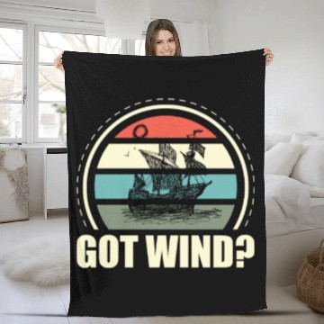 Discover Got Wind Ocean Boating Nautical Sailing Sailor Fleece Blankets