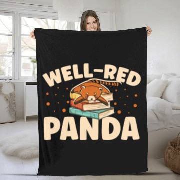 Discover Well-Red Panda Zookeeper Zoogoer Wildlife Bookworm Fleece Blankets