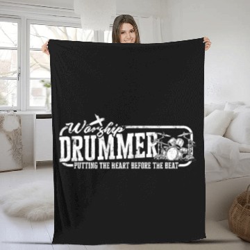 Discover drumsticks Drum Music Christian Drummer church Fleece Blankets
