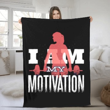 Discover I Am My Fitness Motivation Gym Workout Affirmation Fleece Blankets