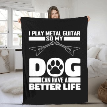 Discover Metal Guitar Dog Fleece Blankets