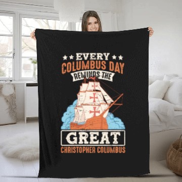 Discover Great Christopher Columbus Day 1942 American Fleece Blankets