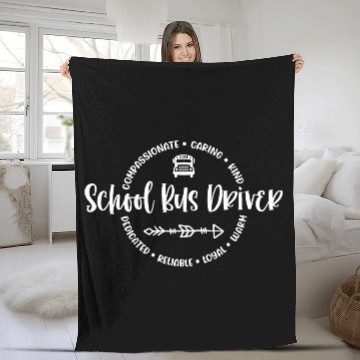 Discover School bus driver - Round circle for men Fleece Blankets