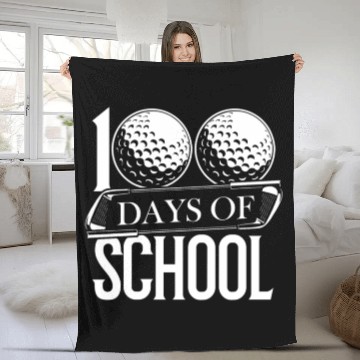 Discover 100 Days Of School Sports Golf Ball Athletic Fleece Blankets