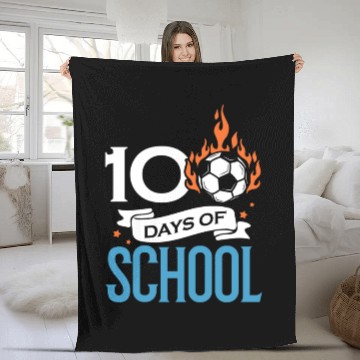 Discover 100 Days Of School Soccer Football Athletic Fleece Blankets