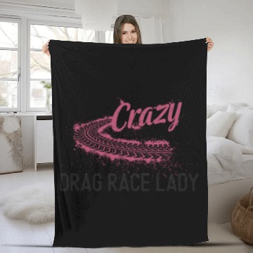 Discover Drag Racing Race Car Girl Crazy Fleece Blankets
