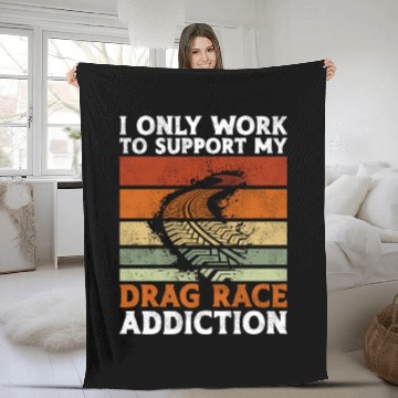 Discover Drag Racing Race Car Retro Vintage Fleece Blankets