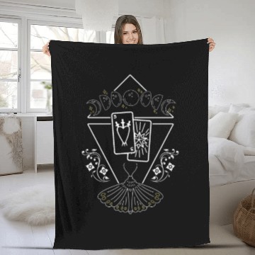 Discover Occult Witchcraft Moth Tarot Cards Witch Gothic As Fleece Blankets