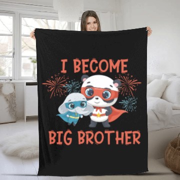 Discover Big brother super hero panda elephant Fleece Blankets