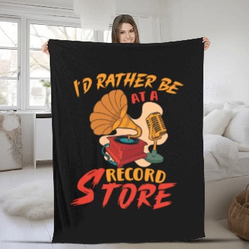 Discover Vinyl Records LP Collector Record Lover Audiophile Fleece Blankets