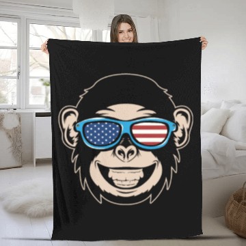 Discover Chimpanzee Monkey Orangutan Monkey Head Fleece Blankets