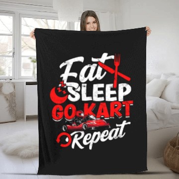 Discover Go Kart Racer Pit Crew Car Racing Karting Fleece Blankets