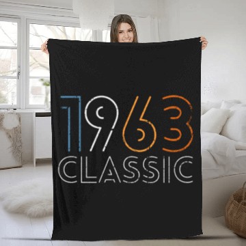 Discover 60 Years Vintage 1963 Retro 60th Birthday Fleece Blankets