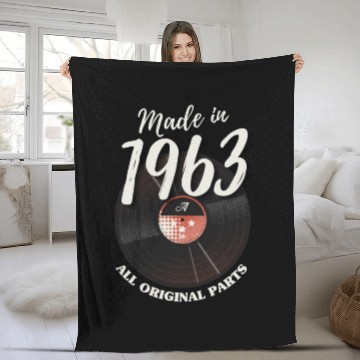 Discover 60 Years Vintage 1963 Retro 60th Birthday Fleece Blankets
