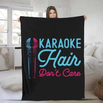 Discover Karaoke Singer 80s Retro Karaoke Fleece Blankets