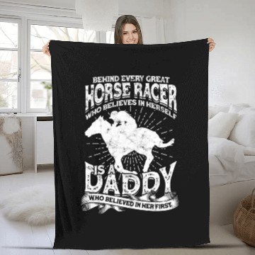 Discover Horse Racing Equestrian Horseback Horse Racer Fleece Blankets