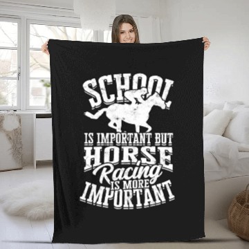 Discover Horse Racing Equestrian Horseback Horse Racer Fleece Blankets