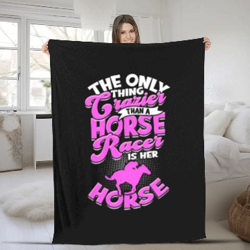 Discover Horse Racing Equestrian Horseback Horse Racer Fleece Blankets