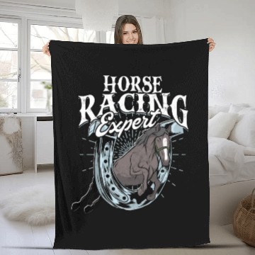 Discover Horse Racing Equestrian Horseback Horse Racer Fleece Blankets