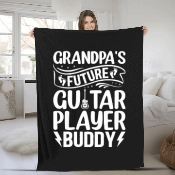 Discover Newborn Guitarist - Grandpa's Future Guitar Player Fleece Blankets