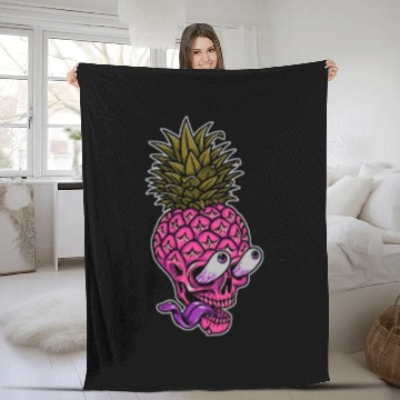 Discover Skeleton pineapple psychedelic Fleece Blankets