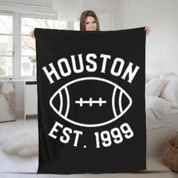 Discover Houston Est. 1999 , Houston Football Fans Fleece Blankets.