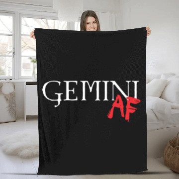 Discover Gemini AF Zodiac Star Sign Astrology Minimalist Fleece Blankets