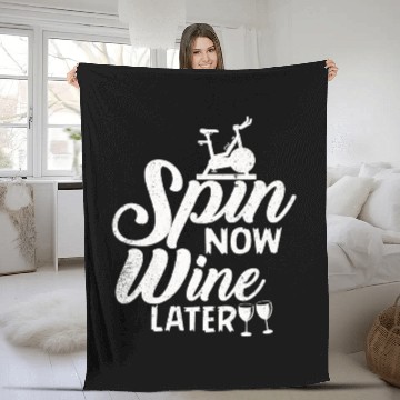 Discover Spin Now Wine Later Fleece Blankets